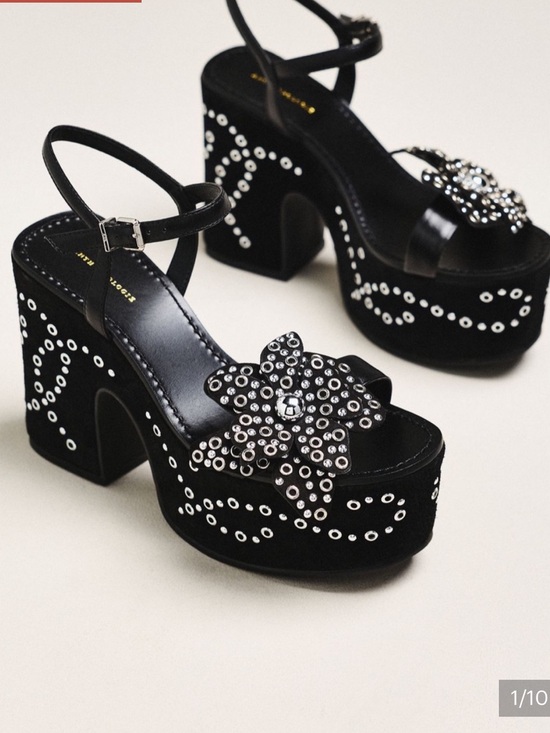 Anthropologie Shoes - By Anthropologie Studded Flower Platform Heel